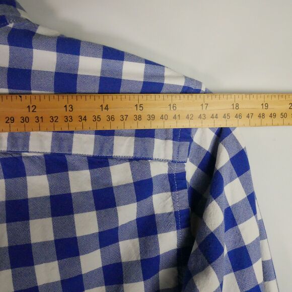 J Crew Oxford Mens Size S Blue and White Checked Button Down Shirt Long Sleeve - Picture 7 of 11